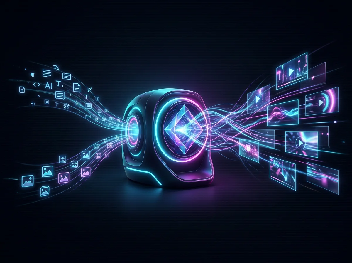 AI video workflow steps illustration